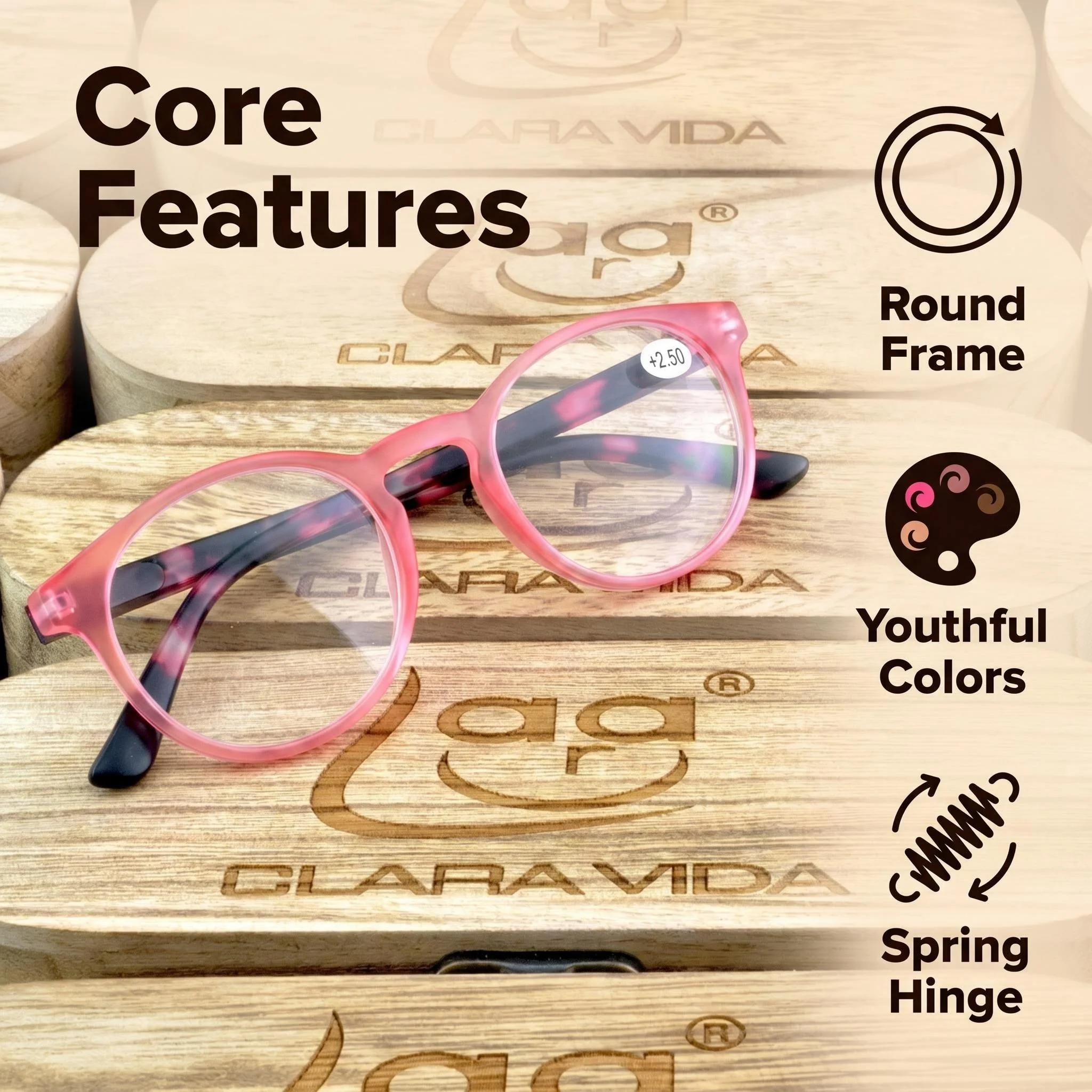 

Spring Hinge Blue Light Blocking Reading Glasses Women Round Frame Pink Leopard Print Reading Glasses Women For Office Reading