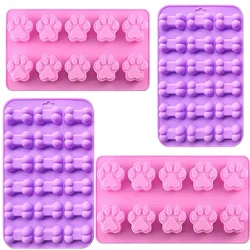 Silicone Molds Puppy Dog Paw and Dog Bone Silicone Dog Treat Molds for Baking Chocolate Candy Jelly Ice Cube Tray Dog Treats