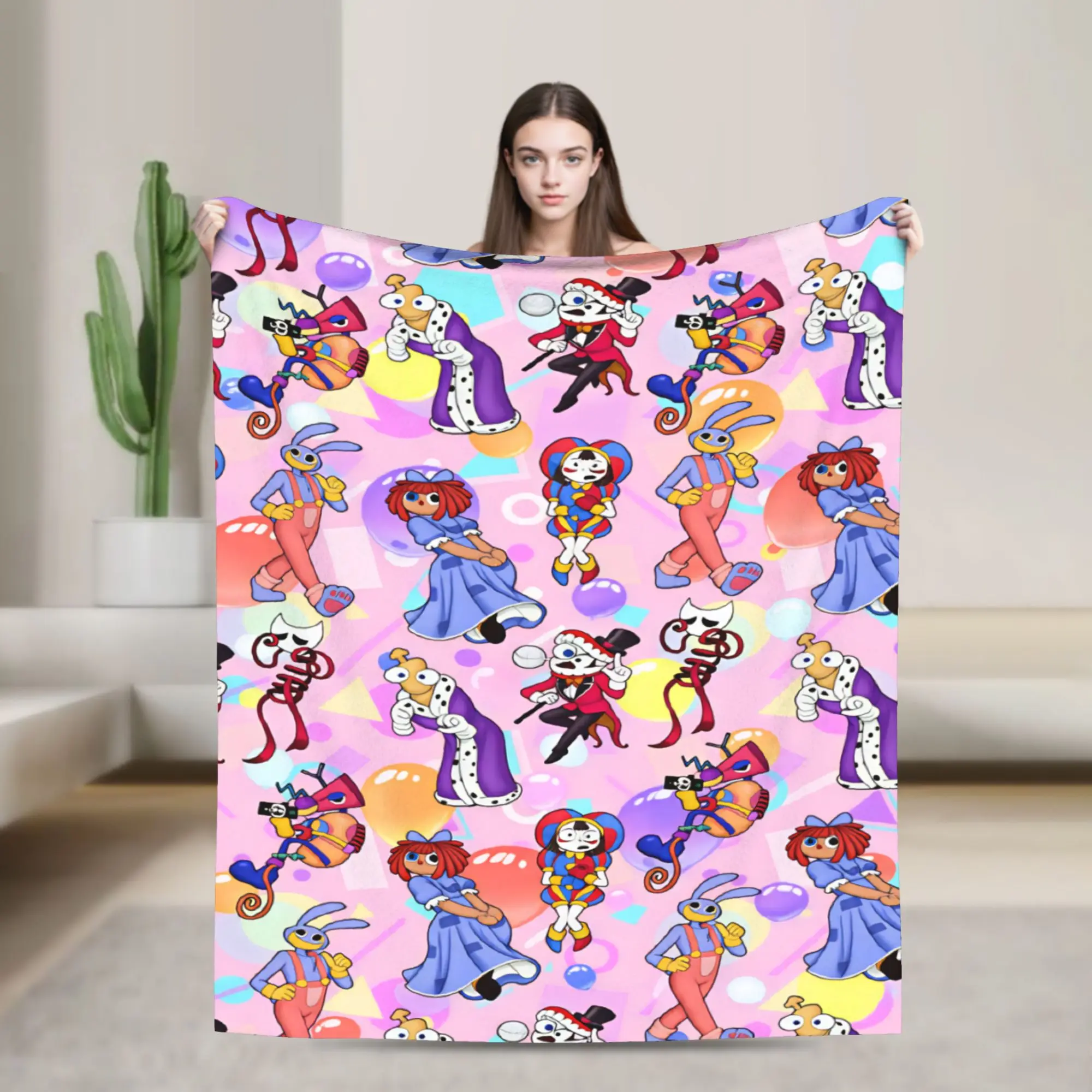 Super Warm Blanket Picnic the amazing digital circus Throw Blanket  Flannel Bedspread For Bedroom Graphic Sofa Bed Cover