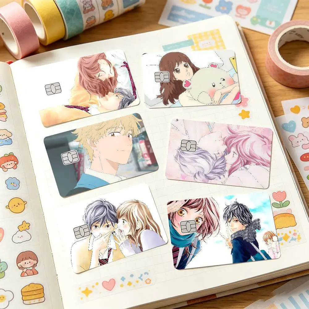 Anime A-Ao Haru Ride Card Stickers Credit Card DIY Card Protector Stickers Waterproof Film Skin Cover