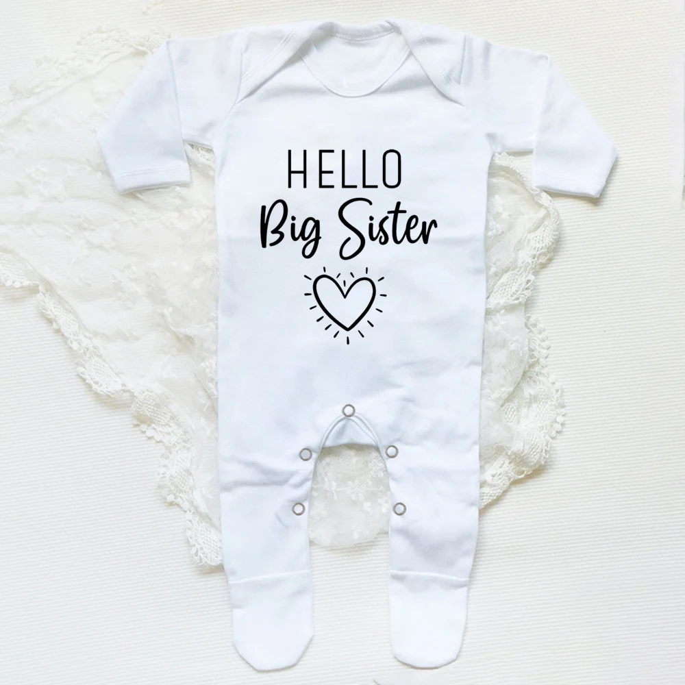 Hello Mommy Daddy Aunt Uncle Print Baby Babygrow Sleepsuit Vest Bodysuit Newborn Coming Home Hospital Clothes Infant Shower Gift