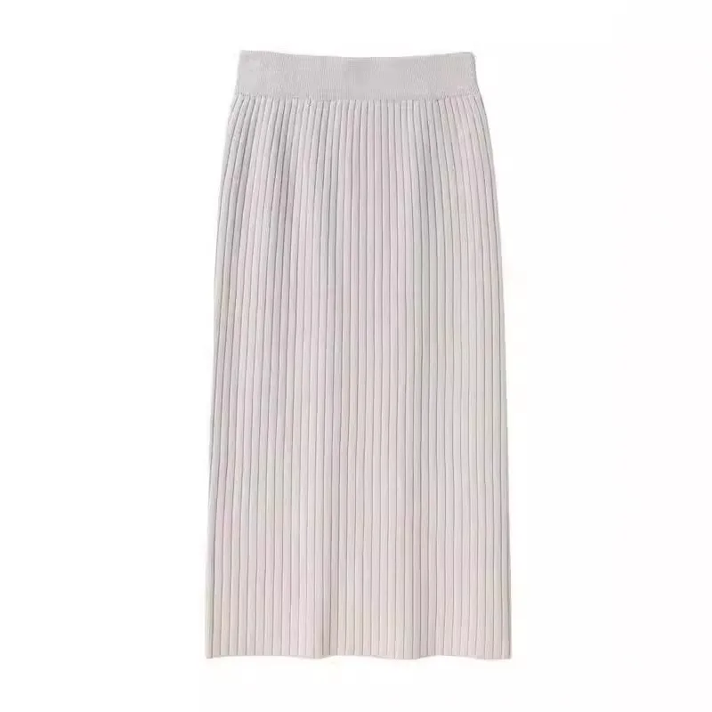 

Трикотажная юбка-карандаш с высокой талией, облегающая, эластичная, миди, повседневная, с эластичным поясом, сексуальная