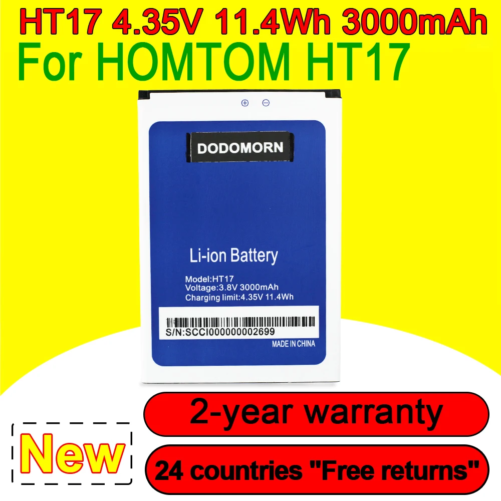 

100% New 3000mAh High Quality Battery For HOMTOM HT17/HT17 PRO Smart Mobile Phone In Stock Fast Delivery With Tracking Number