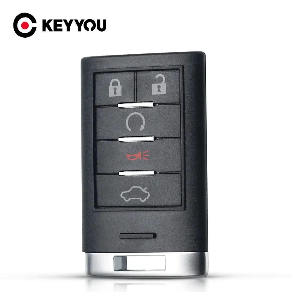 

KEYYOU Smart Remote Key Shell For Cadillac CTS XTS DTS SRX 2013-2014 ATS Escalade GMC Replacement 5 Buttons