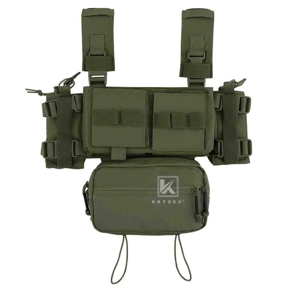 Imagem -06 - Krydex-tactical Peito Rig Carrier Vest Micro Chassis Bolsa Pouch Caça Paintball Bolsa Modular m4 ak Magazine Mk3 Mk4 5.56 7.62