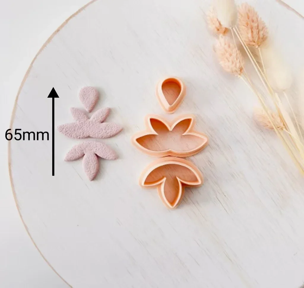 Polymer Clay Earring Cutter 4 CUTTER SET, Dangle Clay Cutter, Abstract shape clay cutter, Long Clay Cutte