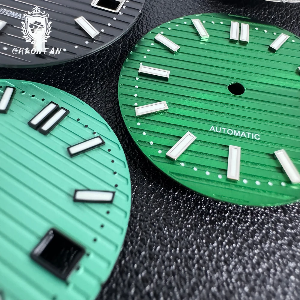 30.5 مللي متر لفيليب نوتيلوس قرص أزرق ثلجي أخضر لوم صالح NH35 NH35 NH36 4r35 حركة تناسب ساعة SKX Parth