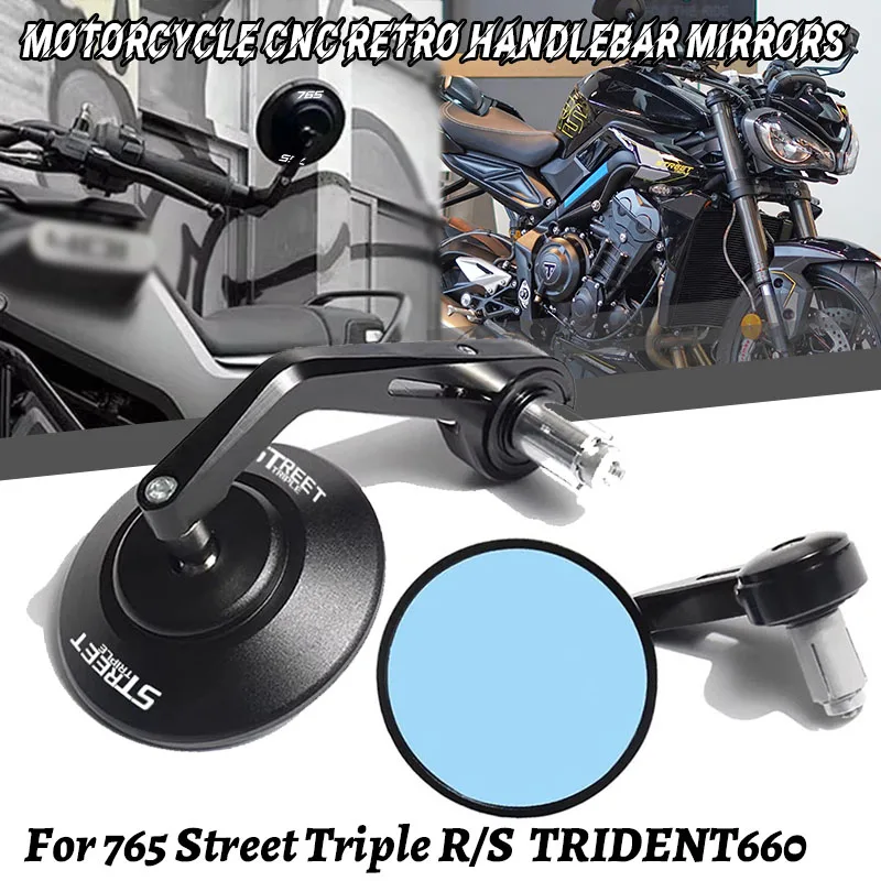 For Rocket 3 Street Triple S 765/RS/R Trident 660 Speed Triple 1200RS/RR Motorcycle Handlebar Bar End Rear View Side Mirrors
