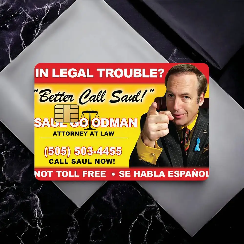 TV B-etter Call S-aul película impermeable pegatinas de tarjetas de piel cubierta de crédito 4 Uds decoración frontal de débito pase de autobús bancario