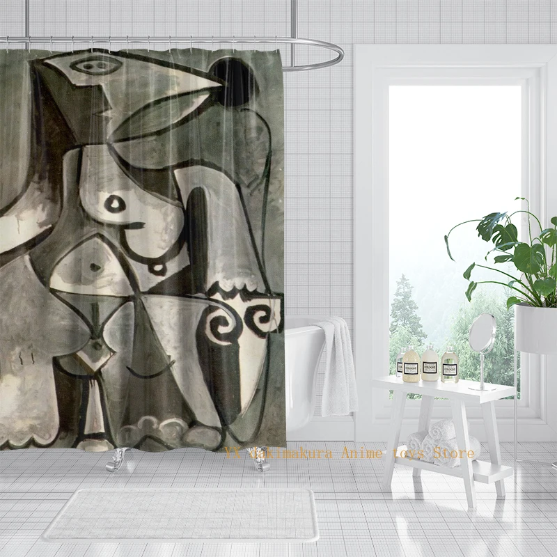 

Interesting abstract character design, shower curtain, waterproof cloth, moisture-proof and mildew proof, easy to maintain