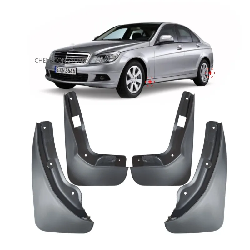 For Benz C-Class Saloon W204 And Estate S204 Mud Flaps Splash Guards Mudguards 2007-2010（Not For Benz C-Class AMG Line Sport）