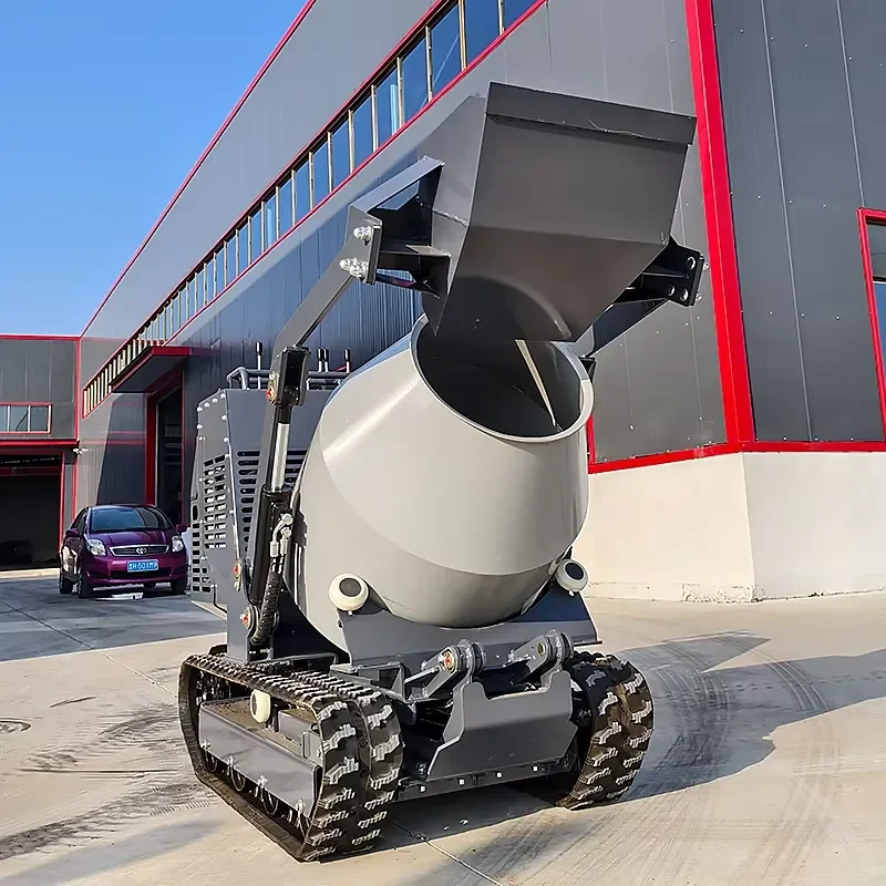 500L 750kg Mini Crawler Concrete Mixer Truck All Terrain Tracked Mixer for Farm Road Mountain Village Construction
