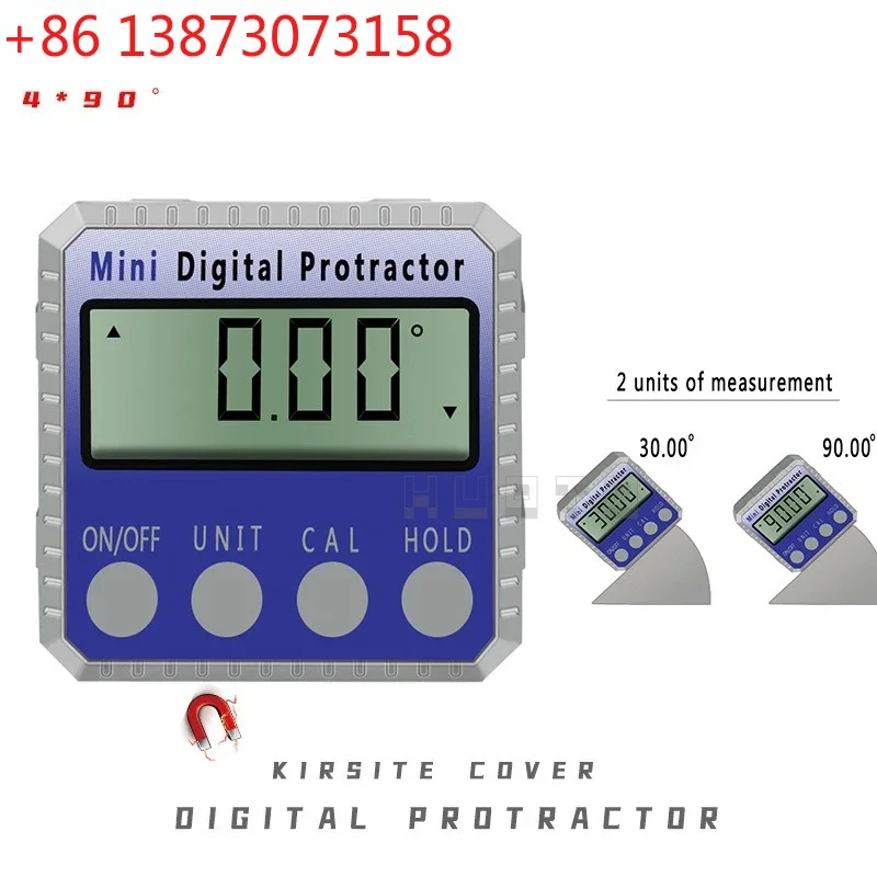 4 * 90 degree inclinometer digital display inclinometer Angle box Angle meter level meter slope meter zinc alloy shell