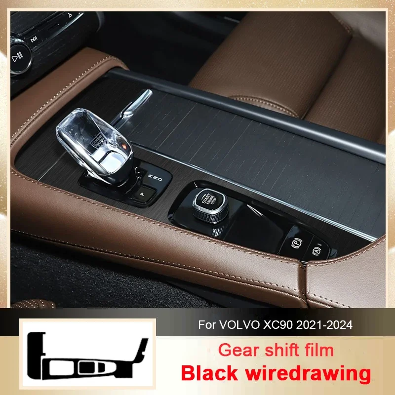 

Для VOLVO XC90 2020-2024 левый автомобильный карбоновый интерьерный стикер, авто оконная подъемная панель, наклейка, защитная пленка для двери шестерни, аксессуар