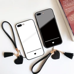 Tempered Glass Case For Samsung Galaxy s23 s24 S22 S21 S20 Ultra fe S10 Plus A73 Simple Slim Heart Hard Back Silicone Edge Cover