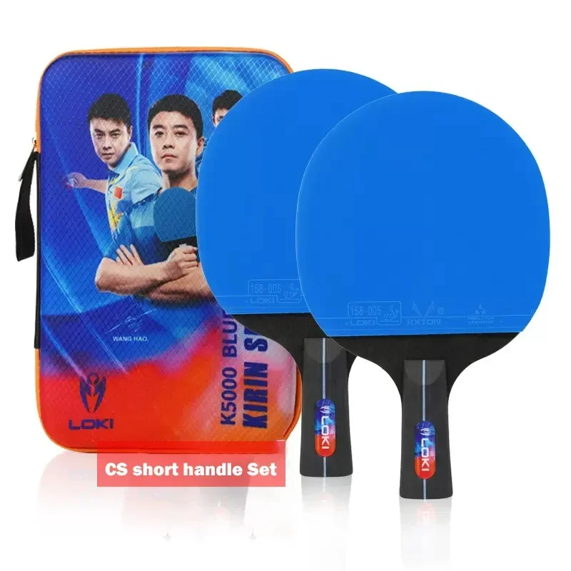 LOKI K5000 Set di racchette da Ping Pong 1 pz/2pcs racchette da Ping Pong per l\'intrattenimento domestico con gomma da Ping Pong di colore blu