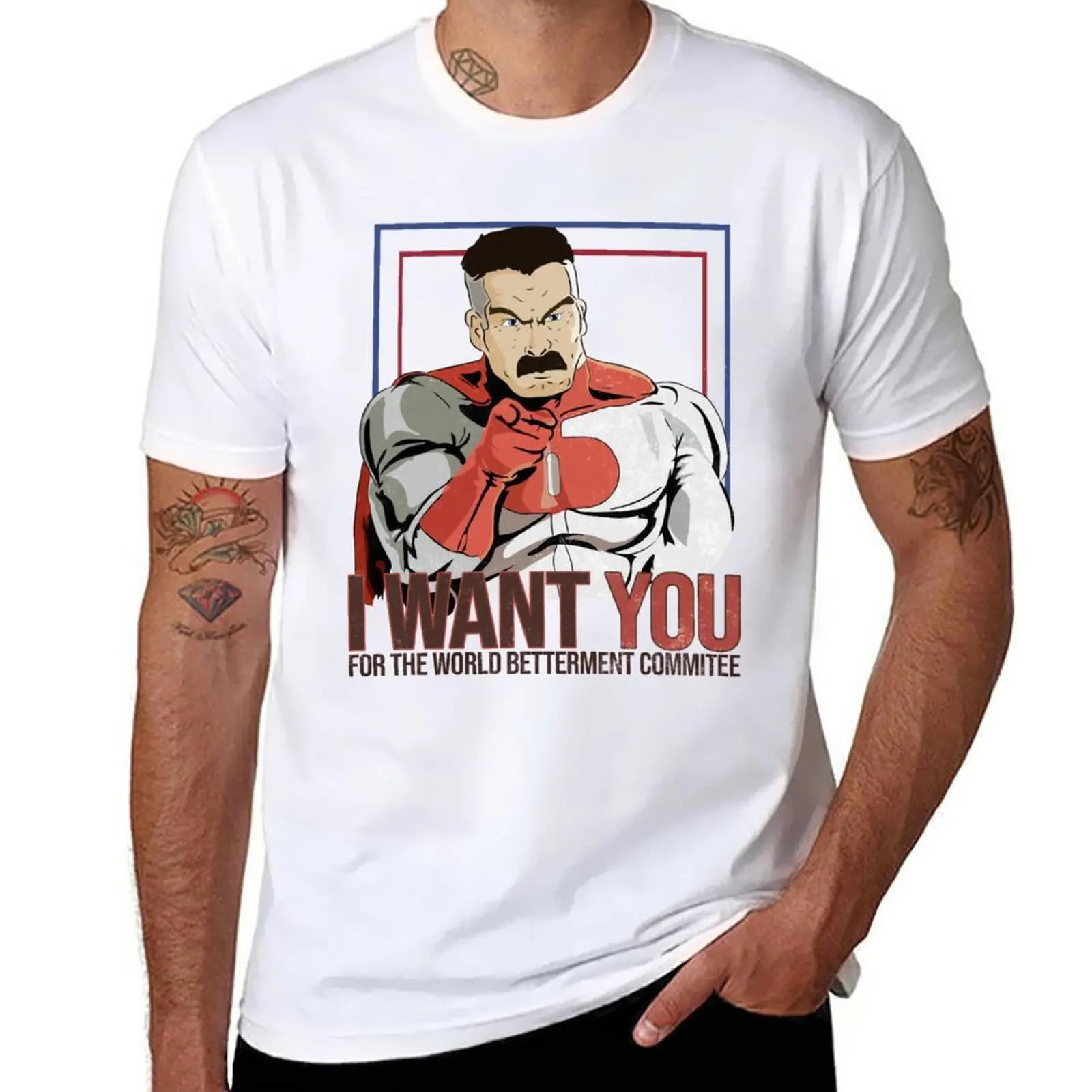 New Omni Man Wants You! T-Shirt customized t shirts plus size tops boys white t shirts sweat shirt Men's cotton t-shirt