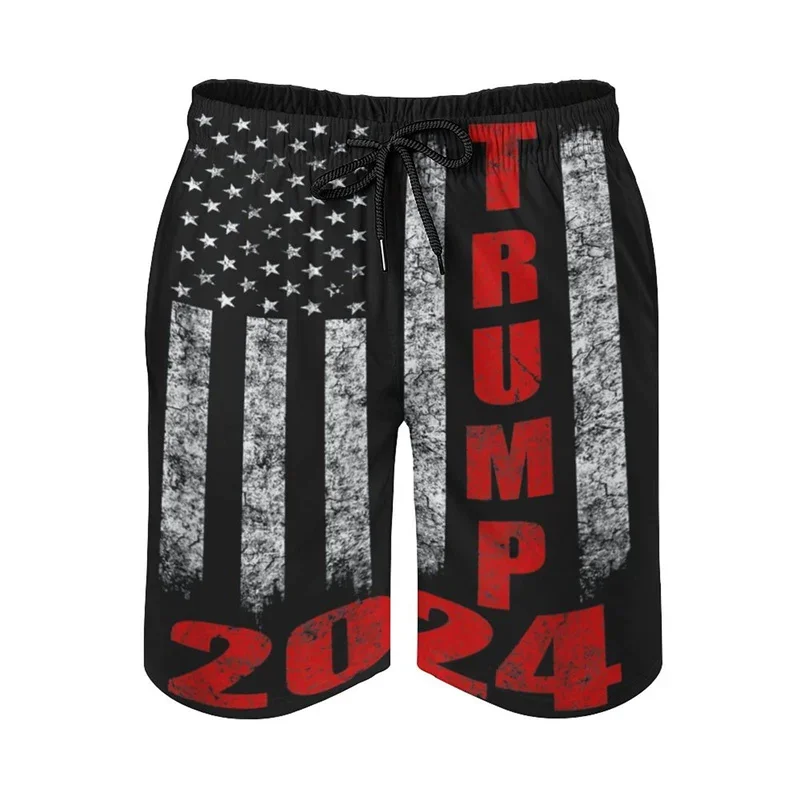 2024 New In Donald Trump Beach Shorts For Men American President Trump Surfing Board Shorts Swimming Trunks Mens Streetwear