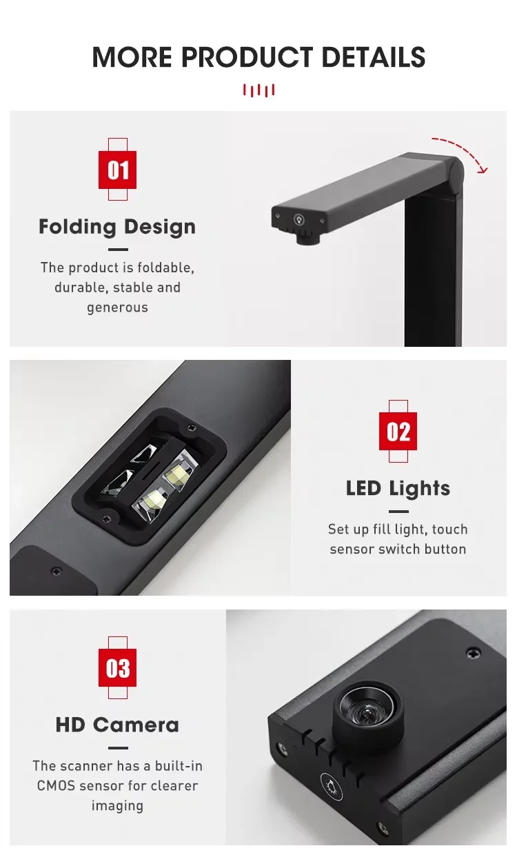 Automatic S5 22MP Dual System Document Scanner Foldable A3/A4 OCR to PDF/Word High-Speed Document Conversion factory