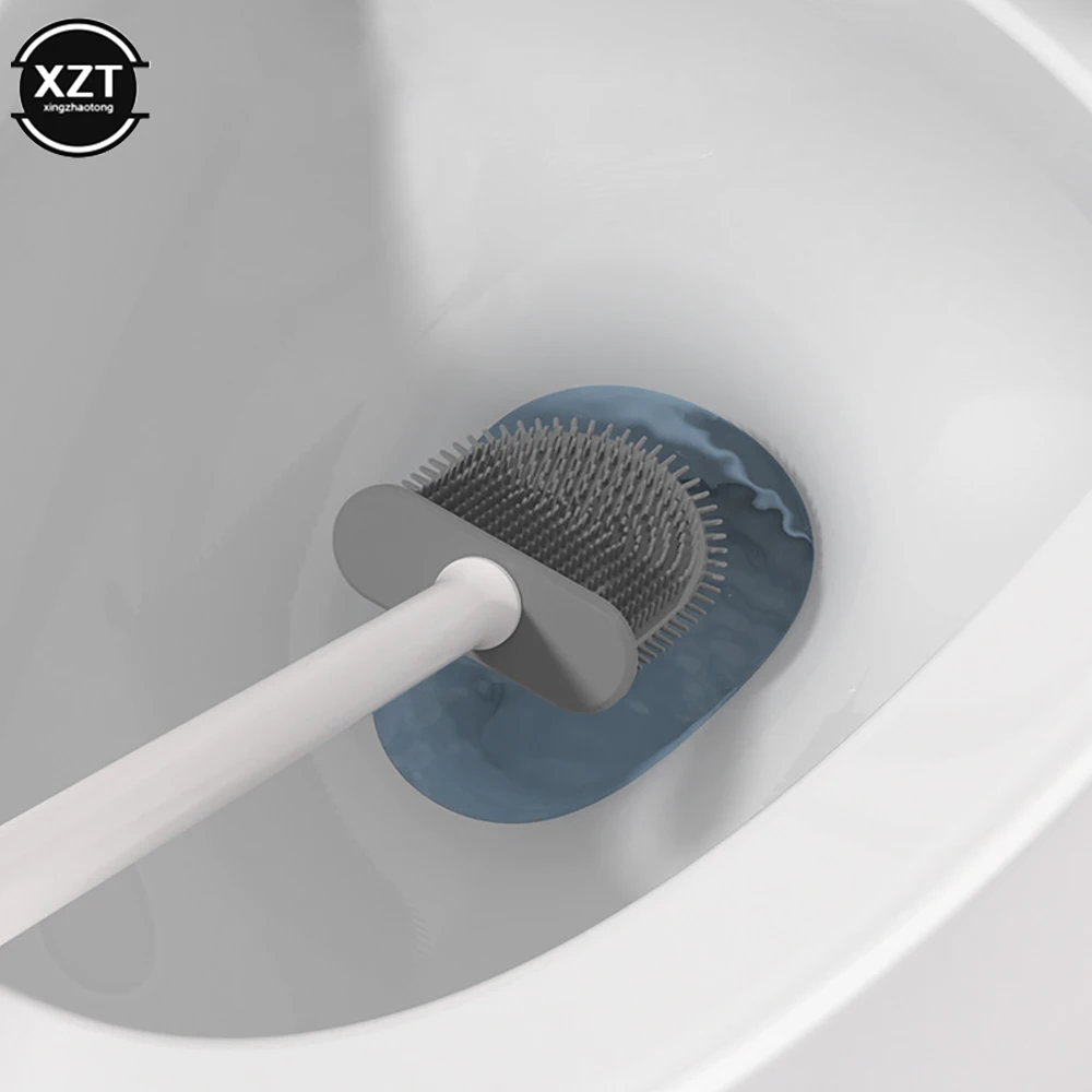 No Dead Angle Sanitary Brush Cute Cat Base Long Handle Squat Pit Cleaning Washing Toilet Artifact Toilet Brush Sets Wall-mounted