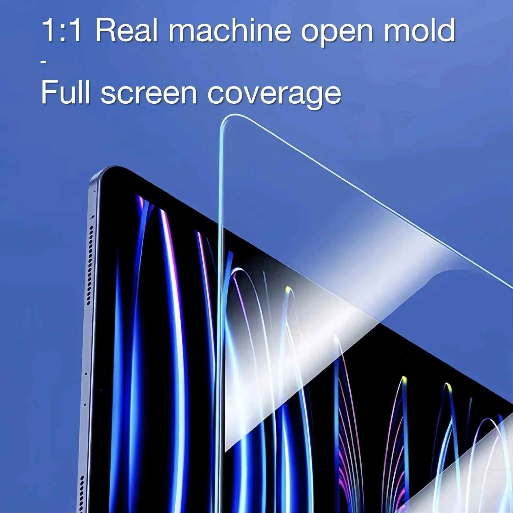 واقي شاشة من الزجاج المقوى لجهاز iPad 5 6th Air2 Pro مقاس 9.7 بوصة مع إزالة الغبار التلقائي وسهل التركيب