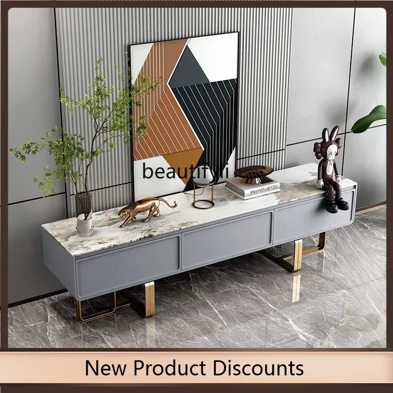 

K185 Italian light luxury TV cabinet coffee table combination post-modern home living room background wall floor cabinet K185