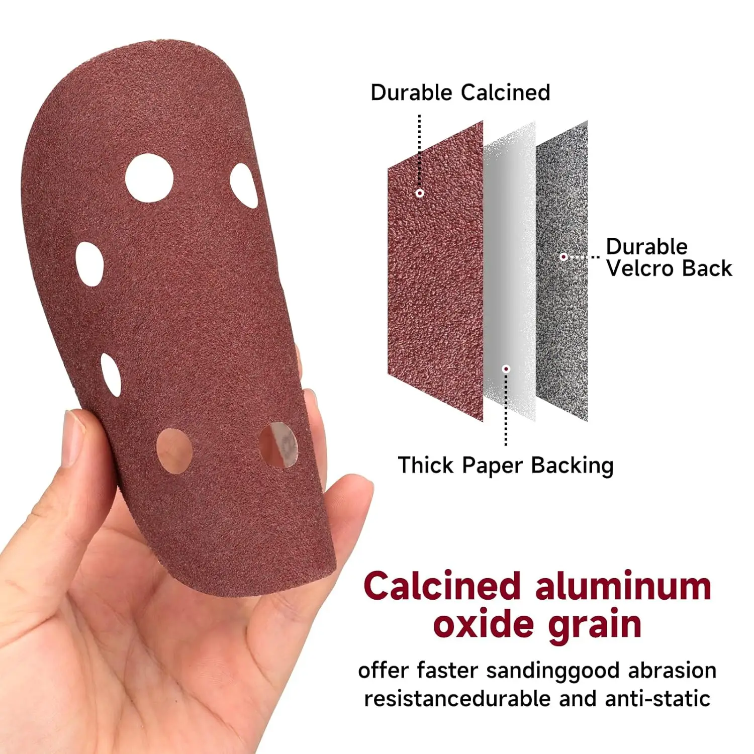 10/50pcs 6-Hole 125mm Sanding Discs Set Woodworking Metal Polishing Abrasive Tool 40-800 Grit Range for Grinding And Finishing
