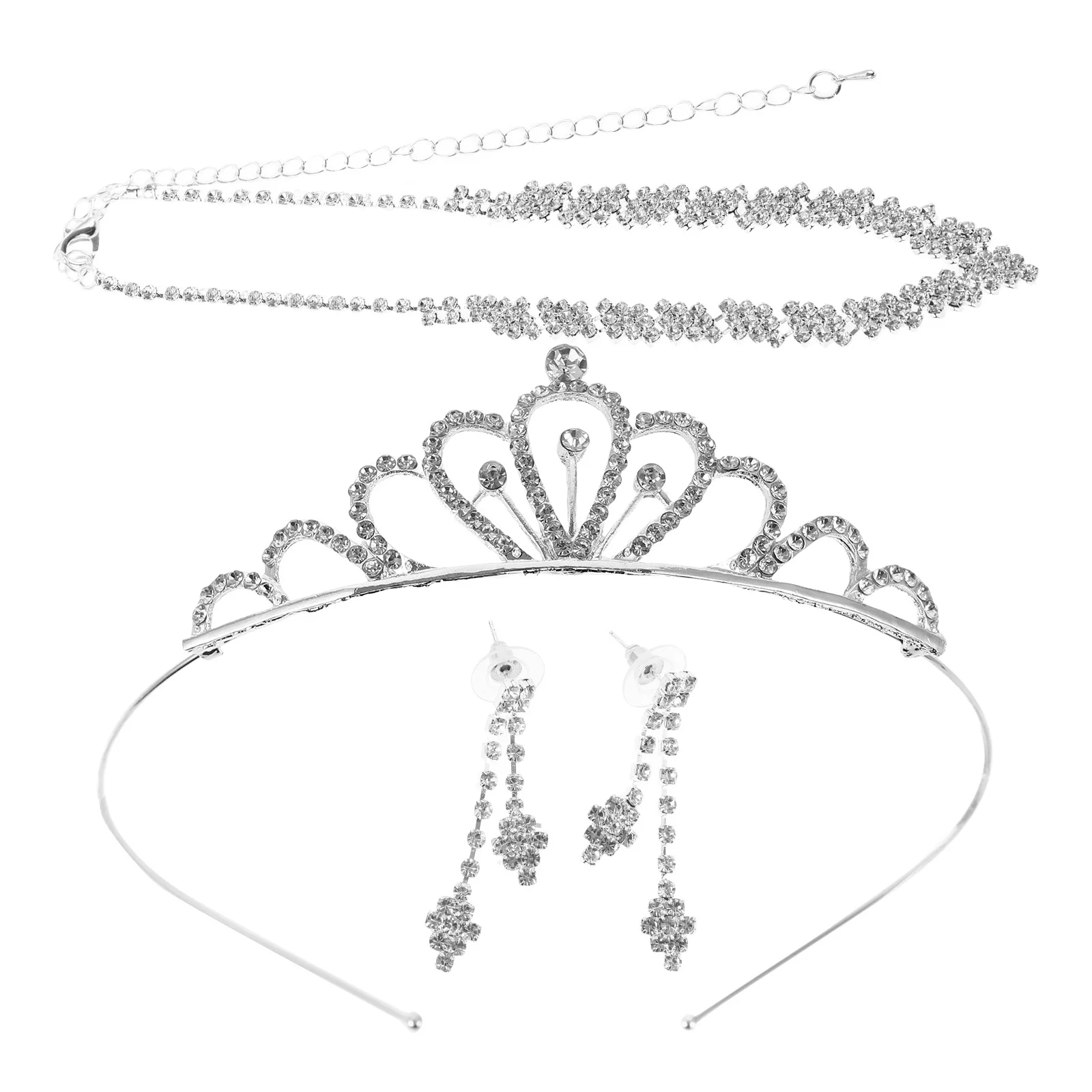 

Bridal Chain Jewelry Rhinestone 3a Rhinestones Wedding Earrings Bride Hair Accessories