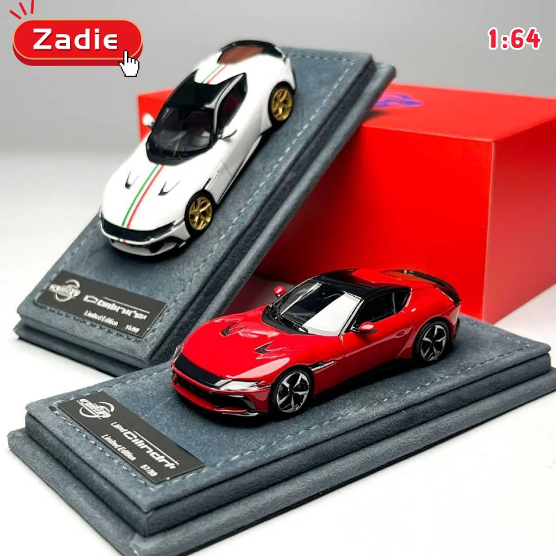 En stock Zadie 1:64 Prune Horse 12 Cilindri resina modelo de coche de simulación en miniatura, adornos para adultos, juguetes para niños, regalos para niños