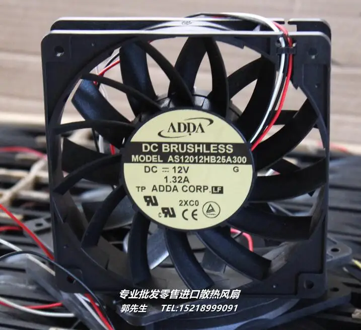 

Ltsf For ADDA AS12012HB25A300 DC 24V 0.46A 120x120x25mm 3-Wire Server Cooling Fan 12cm