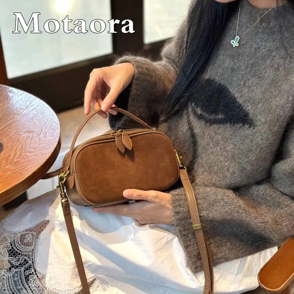 

MOTAORA Genuine Cowhide Leather Crossbody Bag for Women High-Quality Fashion Designer Shoulder Handbag Purse Ladies
