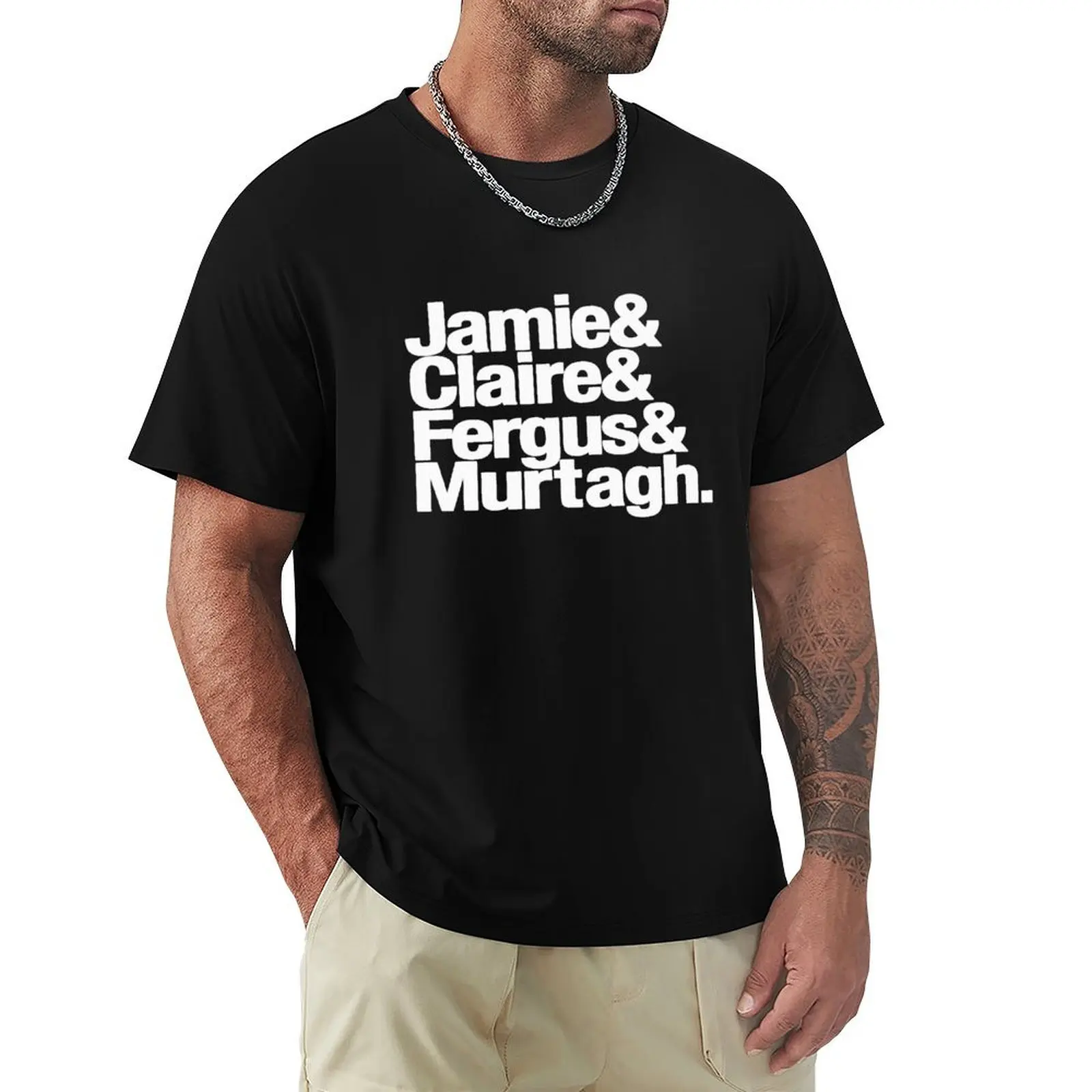 Camiseta Outlander Diana Gabaldon Helvetica Ampersand List, camiseta con estampado gráfico, camiseta de manga corta