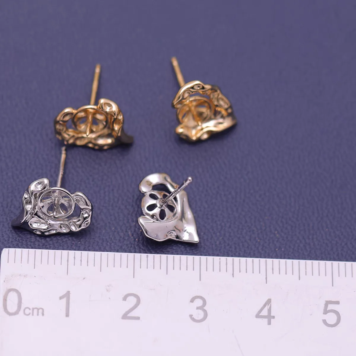 S925 فضة أقراط قاعدة النتائج حوامل مجوهرات يتصاعد تركيبات اكسسوارات ل 5-7 مللي متر اللؤلؤ 3 زوج/وحدة #4