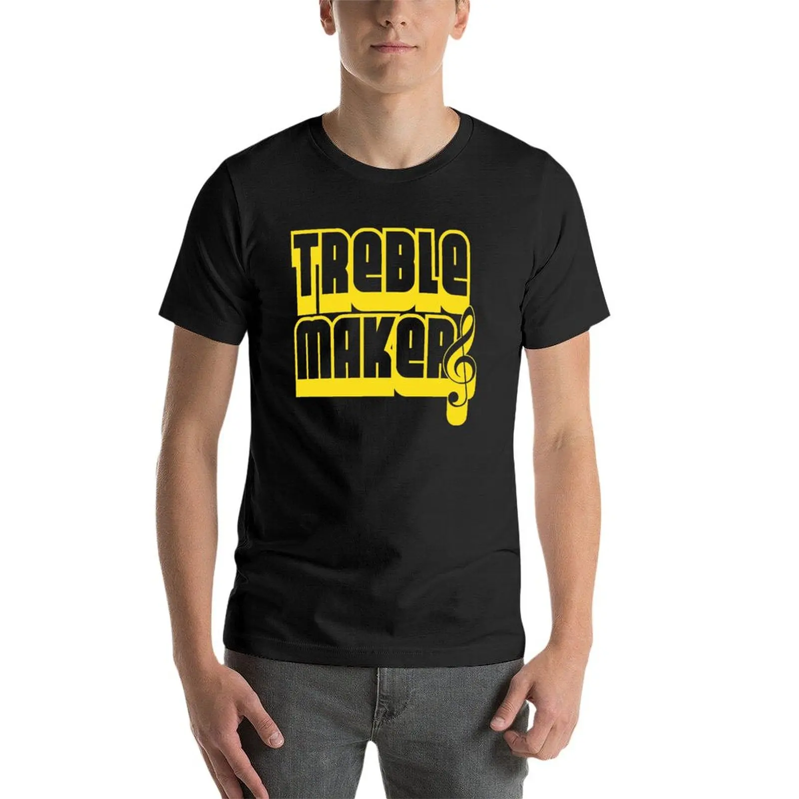 T-shirt masculina de algodão, Treblemakers Tops, Blusa