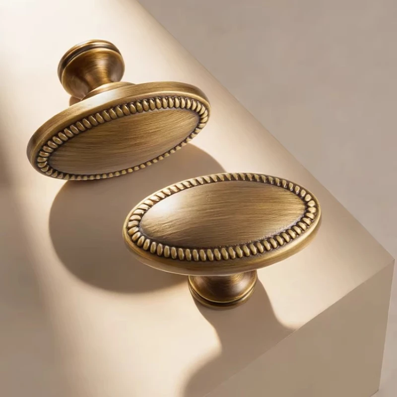 Wardrobe Bedroom Door Pulls Solid Brass Furniture Handles Cabinet Drawers T-bar Handle French Vintage Design High Quality Knobs