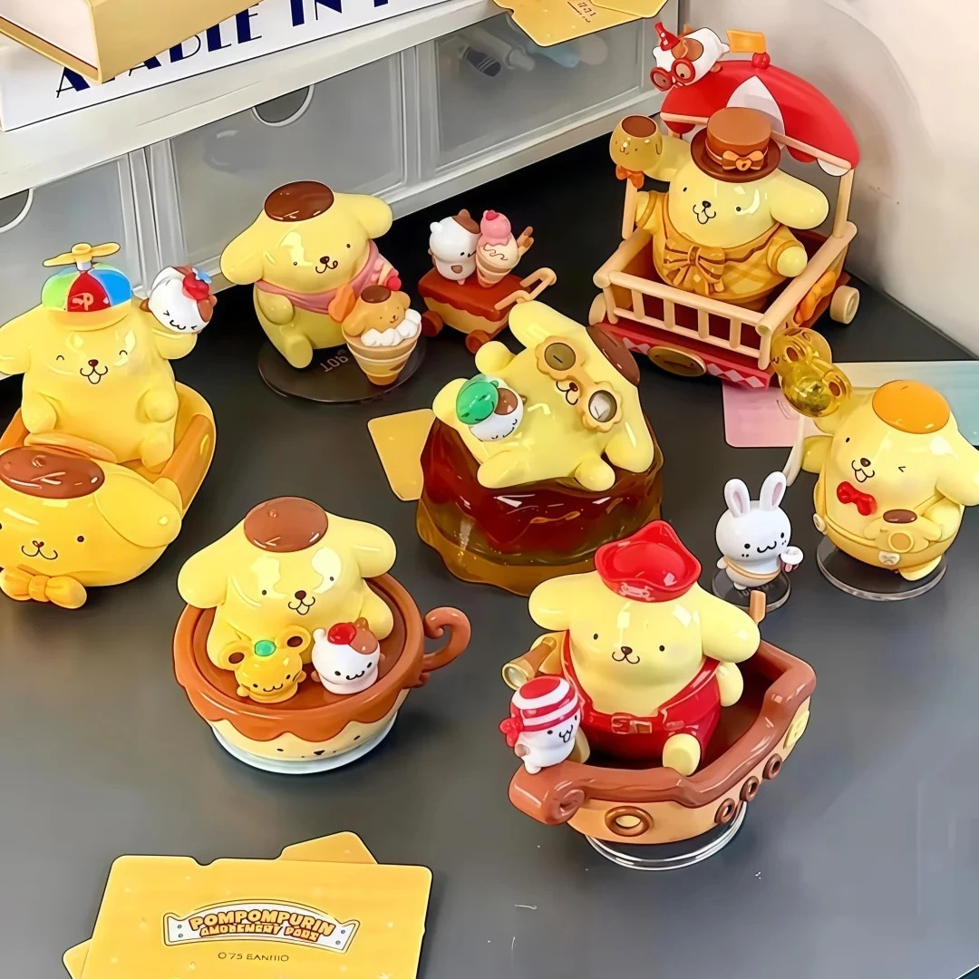 

Genuine Sanrio PomPomPurin Amusement Park Series Blind Box Cute Pudding Dog Doll Collection Desktop Ornament Fashion Trend Gift
