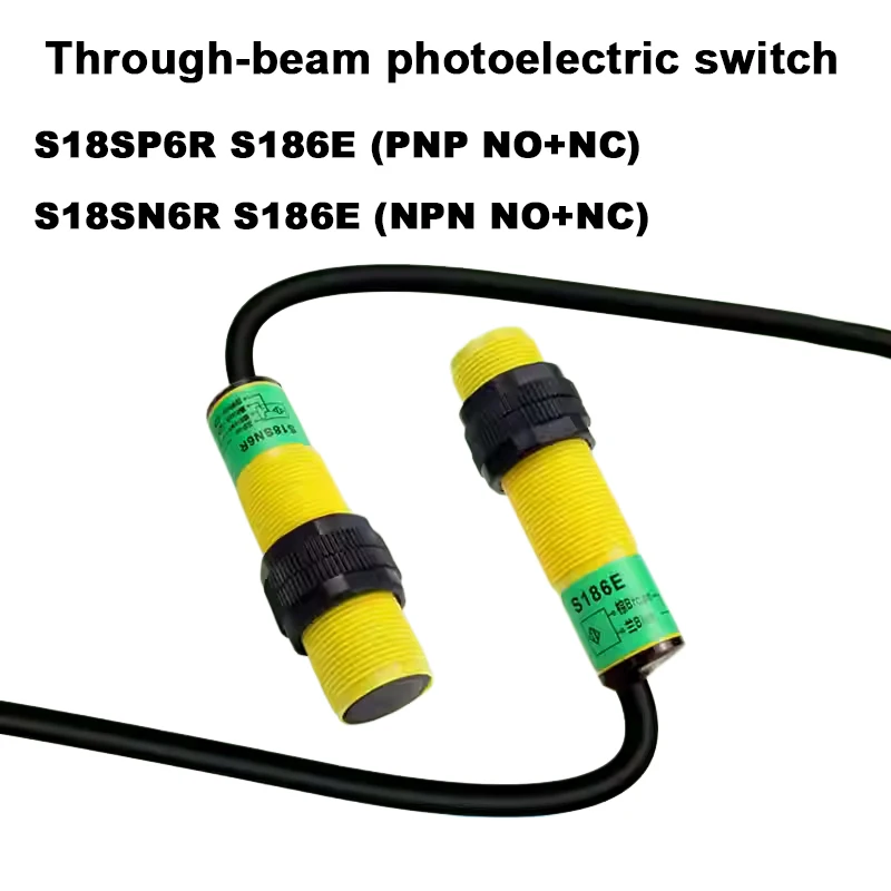 

M18 Photoelectric Sensor Infrared Switch Distance 10m, PNP/NPN NO+NC Through Beam Type Special For Car Washing Machine
