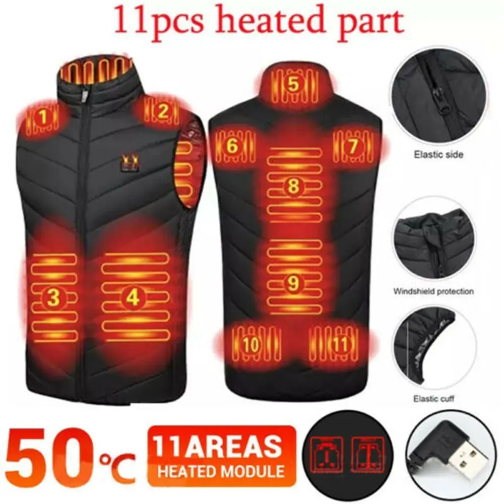 

Unisex Windproof Coats USB Powered Heating Thermal Warm Clothes Heating Jacket Winter Warm Jacket Heated Vest