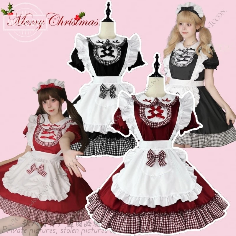 Sweet Christmas Dress Lolita Little Girl Maid Costume Cosplay Woman Lolita Cute S-5XL Big Gift Dating Outfit Master Kawaii Dress