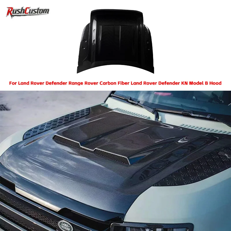 

Suitable for Land Rover Defender Range Rover Carbon Fiber Land Rover Defender KN B-Style Hood Engine Cover High-Quality Automoti