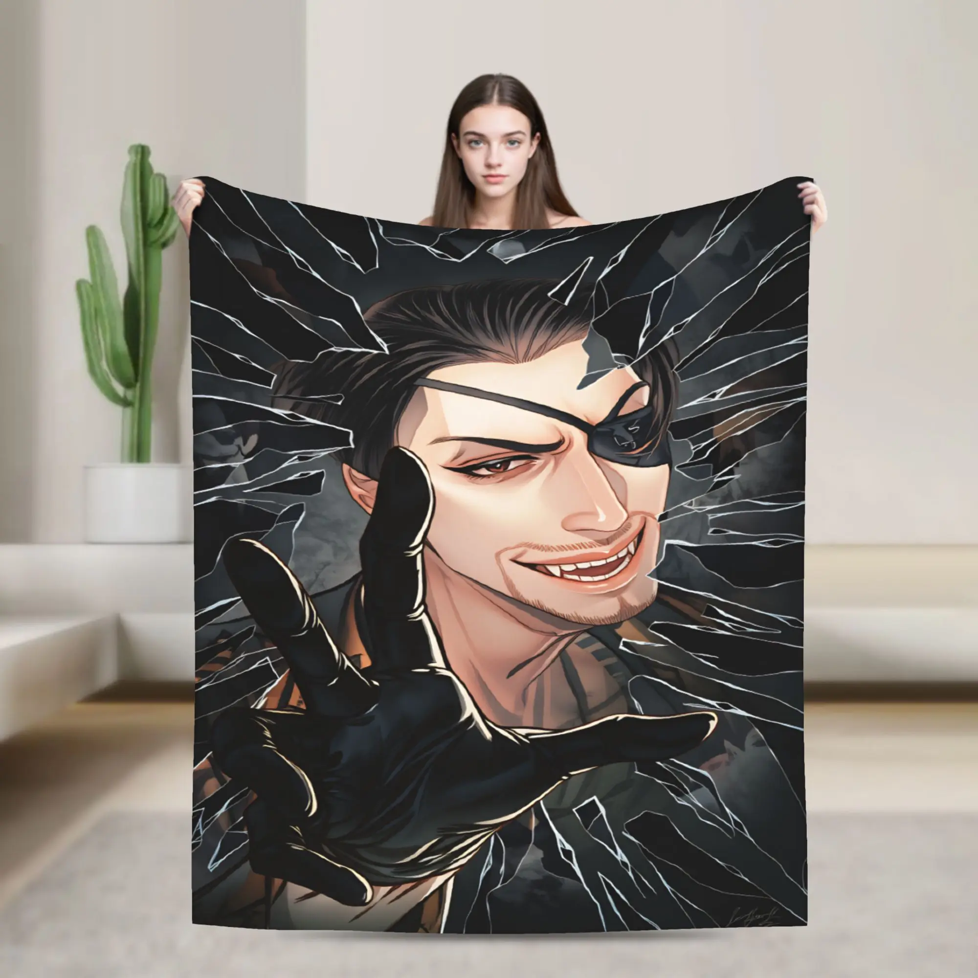 

Funny Goro Majima Blanket Autumn Warm Comfy Throw Blanket For Adults Child Home Decor Flannel Bedspread Bed Cover