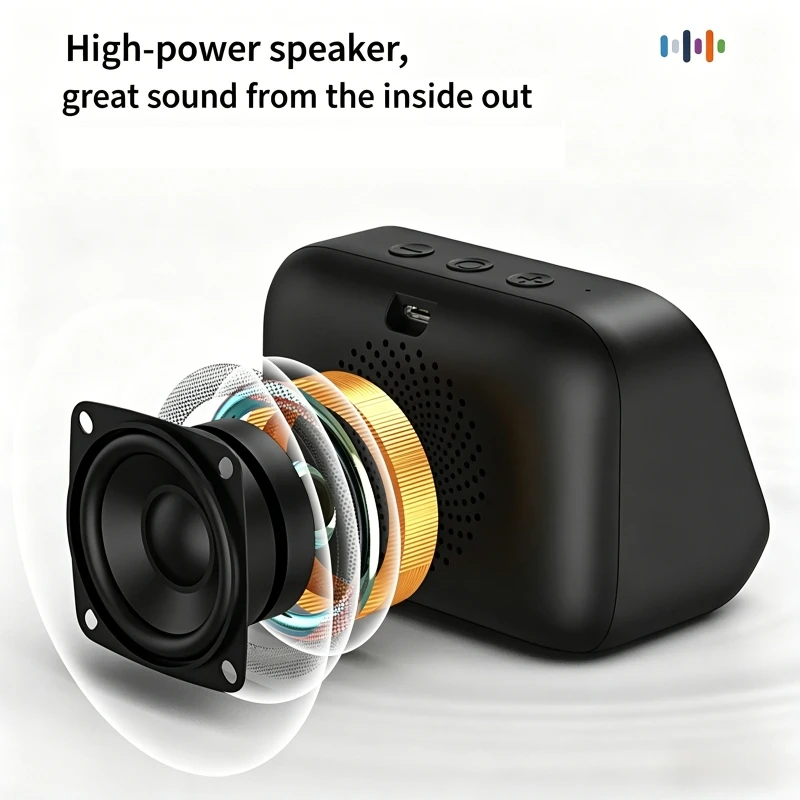 AI Voice Assistant Bluetooth Speaker With RGB Color Lighting Alarm Clock LED Screen Weather Clock Display Electronic Speaker