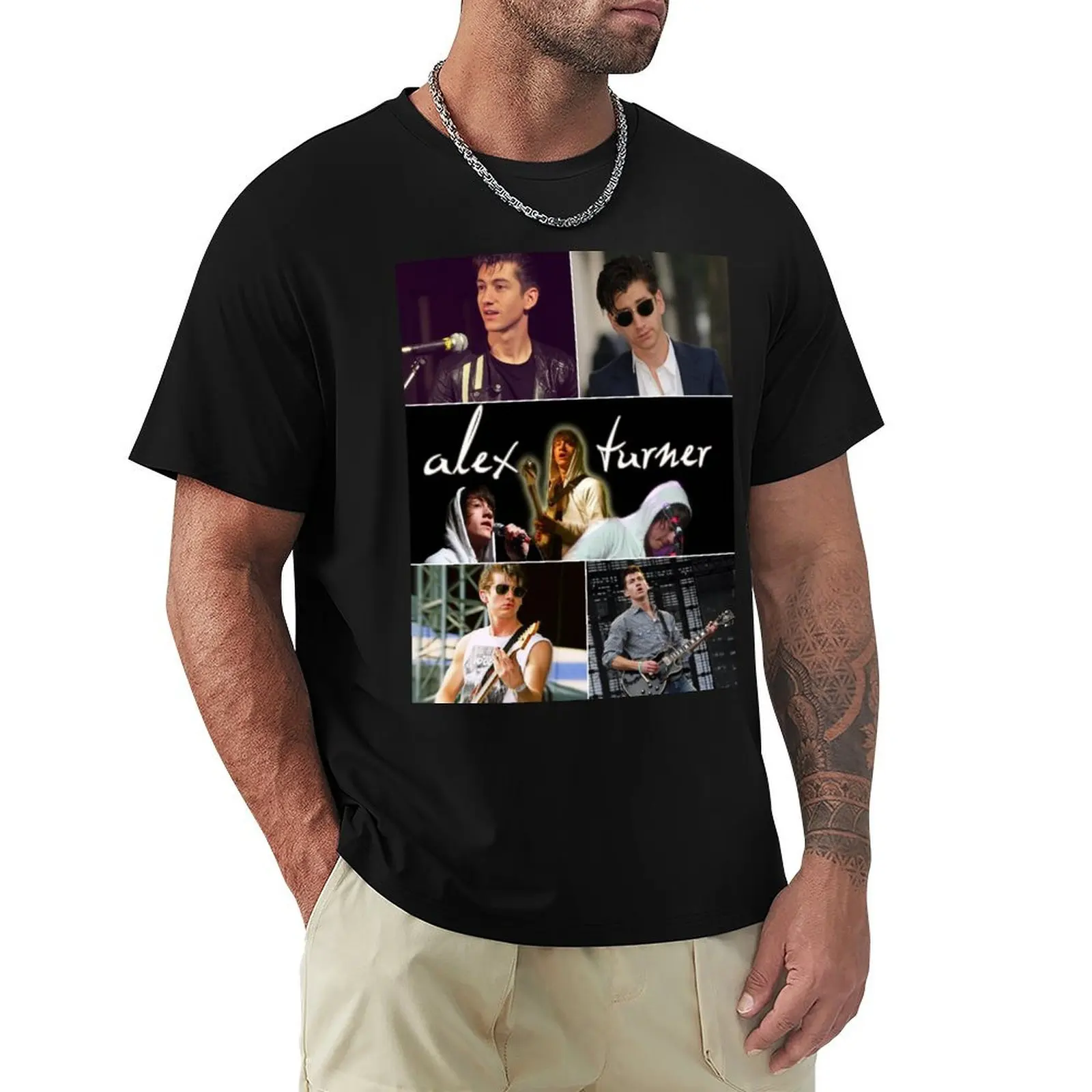 Alex Turner English musician Beautiful Aesthetic Collage - 1 T-Shirt Basic Crew Neck Short Sleeve Top