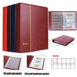 Standard Leather Coin Collection Album, Commemorative Coin Protection, Loose-Leaf Storage Album, 9-Hole Inner Page