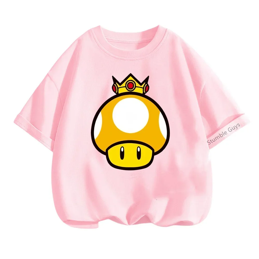 

New Game Super Mario bros T-shirt Kids Harajuku Fashion Casual T-Shirt 3-14y Boys Clothes Girls Summer Teen Short Sleeve
