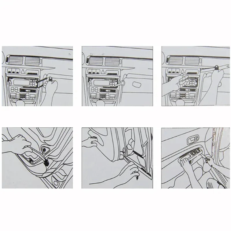 1-12Pcs Radio Stereo Removal Extractor Key Release Pin Head Unit Audio Install Tool For VW Audi Ford Mercedes Benz Skoda - view 6