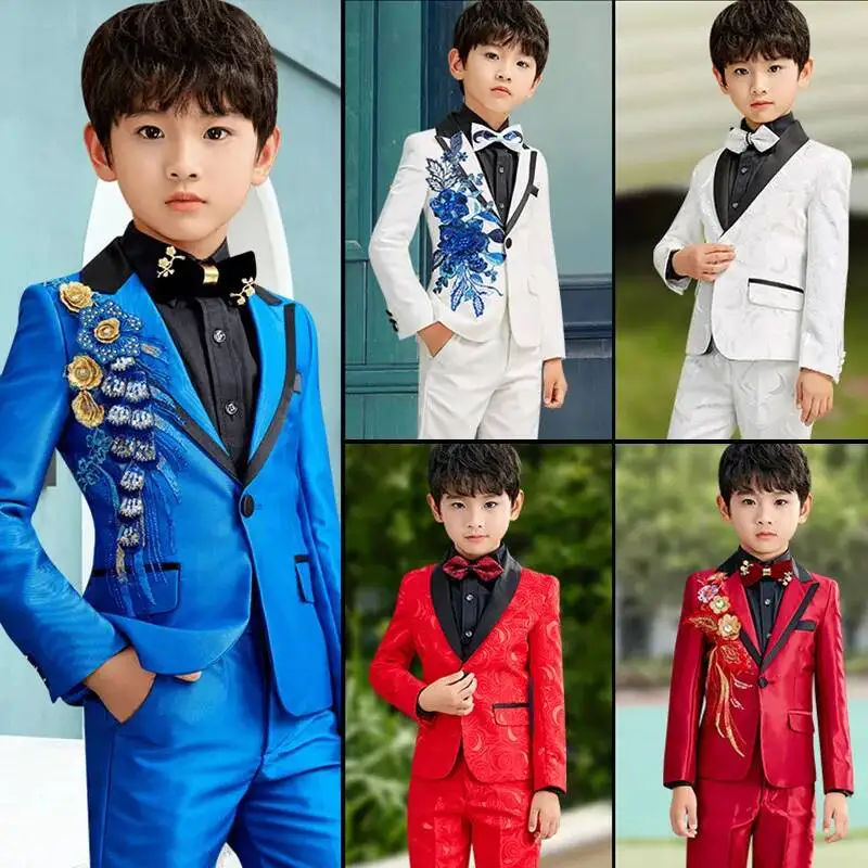 

Suit Halloween Cosplay Costume Boys' Three Piece Suit 2023 New Show Korean Boys' International Children's Day Flower Dress