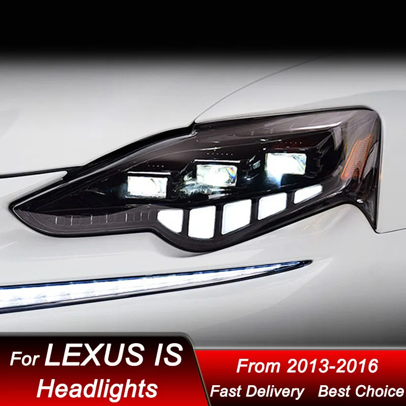 

Автомобильные фары для Lexus IS IS250 IS300 2013-2016, полностью светодиодные фары нового стиля в сборе, обновленный комплект аксессуаров для линз проектора