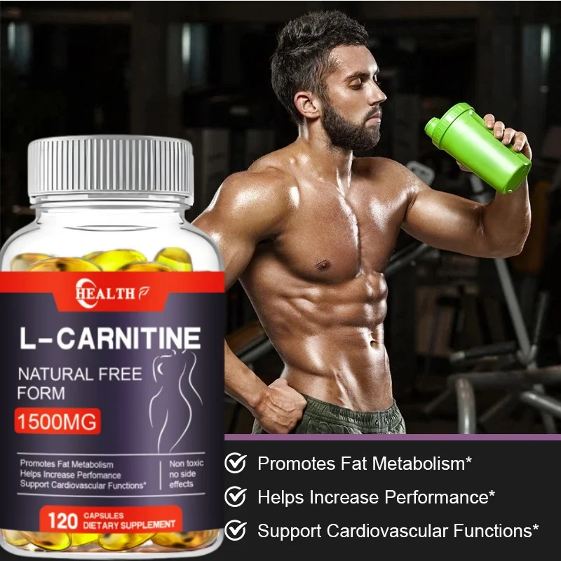 HEALTH L-Carnitine 1500 mg Veg Caps, Energy Amino Metabolism Booster Fat Burner