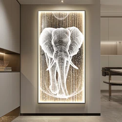Modern Elephant LED Mural Lights Corridor Foyer Living Room Bedroom Home Decoration Lustre Hanging Painting Lighting Wall Lamps